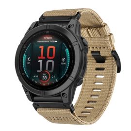 CANVAS Cinturino sostituibile per Garmin Fenix E 47mm marrone chiaro