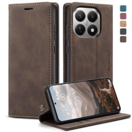 CASEME Custodia a portafoglio per Xiaomi 15T marrone scuro