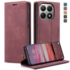 Custodia a portafoglio CASEME per Xiaomi 15T rossa