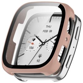 PC FULL COVER Cover in plastica con vetro per Amazfit Active 2 (Square) rosa