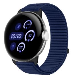 Cinturino di ricambio in NYLON per Google Pixel Watch / Pixel Watch 2 / Pixel Watch 3 41mm / Pixel Watch 4 41mm blu scuro