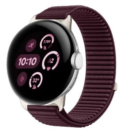 Cinturino di ricambio in NYLON per Google Pixel Watch / Pixel Watch 2 / Pixel Watch 3 41mm / Pixel Watch 4 41mm bordeaux