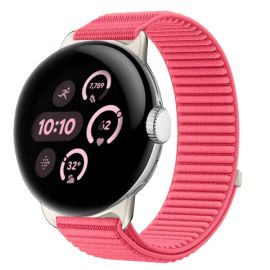 Cinturino di ricambio in NYLON per Google Pixel Watch / Pixel Watch 2 / Pixel Watch 3 41mm / Pixel Watch 4 41mm RED-PINK