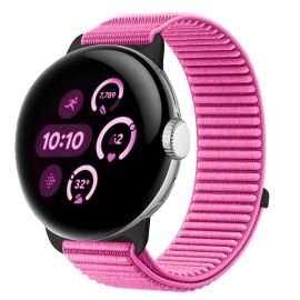 Cinturino di ricambio in NYLON per Google Pixel Watch / Pixel Watch 2 / Pixel Watch 3 41mm / Pixel Watch 4 41mm rosa scuro