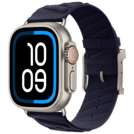 TWILL BAND Cinturino in nylon per Apple Watch 38 / 40 / 41 / Apple Watch 10 / 11 42mm blu scuro