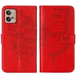 ART BUTTERFLY Cover portafoglio Motorola Moto G32 rosso