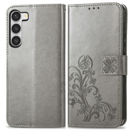 Cover a portafoglio ART FLOWER S Samsung Galaxy S23 Ultra 5G grigio