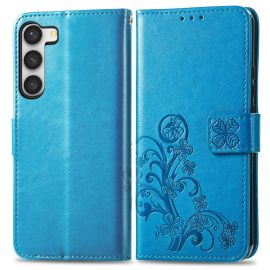 Cover a portafoglio ART FLOWER S Samsung Galaxy S23 Ultra 5G blu