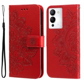 Custodia a portafoglio ART MANDALA Infinix Note 12 / Note 12 Pro 5G rosso