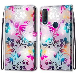 ART Custodia per portafoglio Alcatel 1SE (2020) FLOWER COLORATO