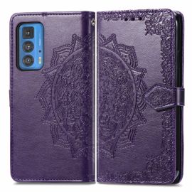 Cover portafoglio ART Motorola Edge 20 Pro ORNAMENT viola