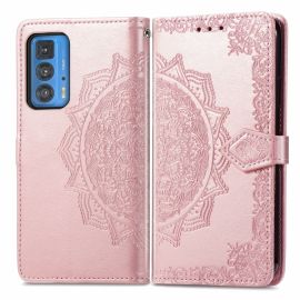 Cover portafoglio ART Motorola Edge 20 Pro ORNAMENT rosa