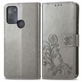 Cover portafoglio ART Motorola Moto G50 FLOWER S grigio