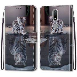 Cover portafoglio ART Nokia 2.4 CAT TIGER