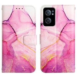 Cover portafoglio ART One Plus Nord CE 2 5G PINK PURPLE MARBLE