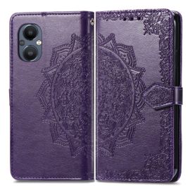 Cover portafoglio ART One Plus Nord N20 5G ORNAMENT viola