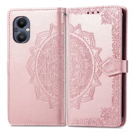 Cover portafoglio ART One Plus Nord N20 5G ORNAMENT rosa