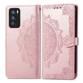 Cover portafoglio ART Oppo Reno6 Pro 5G (Mediatek) ORNAMENT rosa