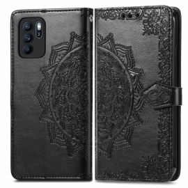 Cover portafoglio ART Oppo Reno6 Z ORNAMENT nero