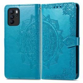 Cover portafoglio ART Oppo Reno6 Z ORNAMENT blu