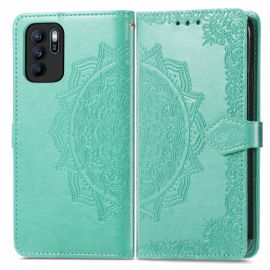 Cover portafoglio ART Oppo Reno6 Z ORNAMENT verde