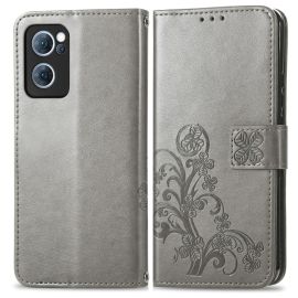 Cover portafoglio ART Oppo Reno7 5G FLOWER S grigio