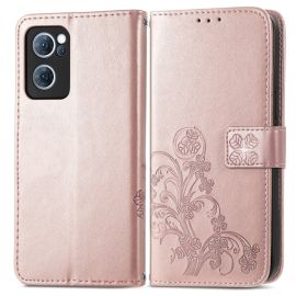 Cover portafoglio ART Oppo Reno7 5G FLOWER S rosa chiaro