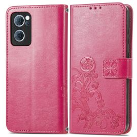 Cover portafoglio ART Oppo Reno7 5G FLOWER S rosa scuro