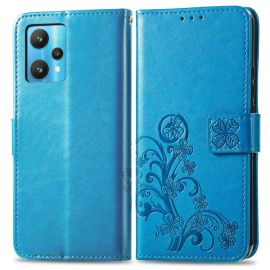Cover portafoglio ART Realme 9 Pro / Realme 9 5G FLOWER S blu