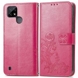 Cover portafoglio ART Realme C21Y / C25Y FLOWER S rosa scuro