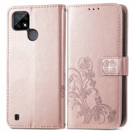 Cover portafoglio ART Realme C21Y / C25Y FLOWER S rosa chiaro