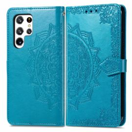 Cover portafoglio ART Samsung Galaxy S22 Ultra 5G ORNAMENT blu