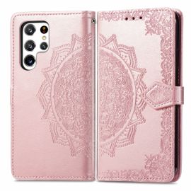 Cover portafoglio ART Samsung Galaxy S22 Ultra 5G ORNAMENT rosa