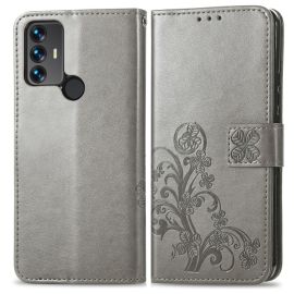 Copri portafoglio ART TCL 30 SE / TCL 306 FLOWER S grigio