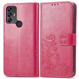 Copri portafoglio ART TCL 30 SE / TCL 306 FLOWER S rosa scuro