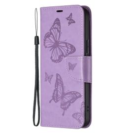 Cover portafoglio ART Xiaomi 13 Lite BUTTERFLIES viola