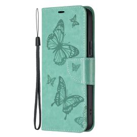 Cover portafoglio ART Xiaomi 13 Lite BUTTERFLIES verde