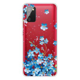 Cover in silicone ART Samsung Galaxy A02s FLOWER BLUE