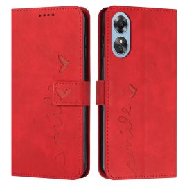 Cover portafoglio ART SMILE con cordino Oppo A17 rosso