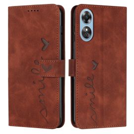 ART SMILE Cover portafoglio con cordino Oppo A17 marrone
