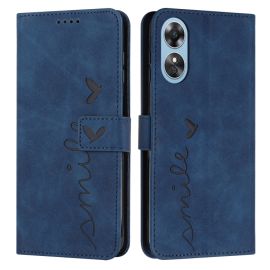 Cover portafoglio ART SMILE con cordino Oppo A17 blu