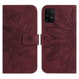 Custodia a portafoglio con cinturino ART SUN FLOWER Samsung Galaxy S10 Lite bordeaux