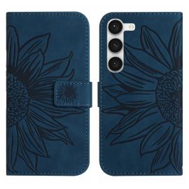 Custodia a portafoglio con cinturino ART SUN FLOWER Samsung Galaxy S23 Plus 5G blu