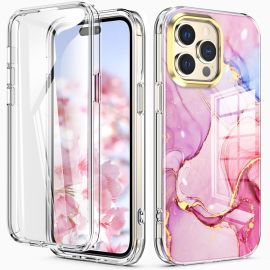 DUAL MARBLE Cover resistente Apple iPhone 14 Pro Max MARMO PINK