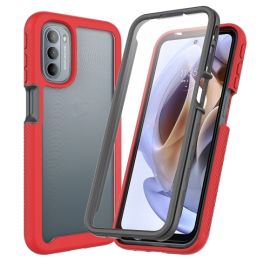 DUAL Cover bifacciale con pellicola Motorola Moto G31/G41 rossa
