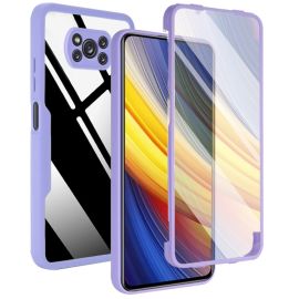 DUAL Cover fronte-retro con pellicola Xiaomi Poco X3 NFC / X3 Pro viola