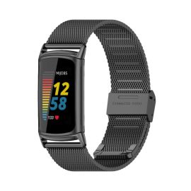 Cinturino MILANESE in metallo nero per Fitbit Charge 6 / Charge 5