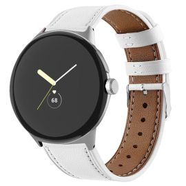 LEATHER Cinturino per Google Pixel Watch / Pixel Watch 2 / Pixel Watch 3 41mm / Pixel Watch 4 41mm bianco