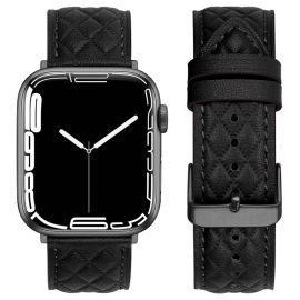 LATTICE BAND Cinturino in pelle per Apple Watch SE / SE 2022 / SE 2023 (40mm) nero