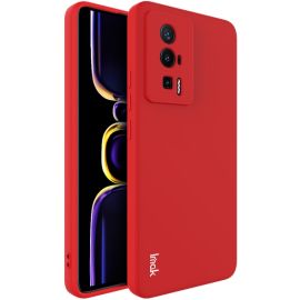 IMAK RUBBER Cover in silicone Xiaomi Poco F5 Pro rossa